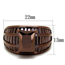 Engagement Wedding Rings 3W1159 Coffee light Brass Ring with AAA Grade CZ