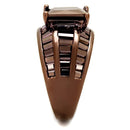 Engagement Wedding Rings 3W1159 Coffee light Brass Ring with AAA Grade CZ