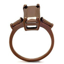 Engagement Wedding Rings 3W1160 Coffee light Brass Ring with AAA Grade CZ