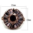 Engagement Wedding Rings 3W1167 Coffee light Brass Ring with AAA Grade CZ