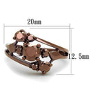 Engagement Wedding Rings 3W1168 Coffee light Brass Ring with AAA Grade CZ