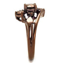 Engagement Wedding Rings 3W1168 Coffee light Brass Ring with AAA Grade CZ