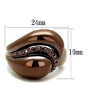 Engagement Wedding Rings 3W1170 Coffee light Brass Ring with AAA Grade CZ
