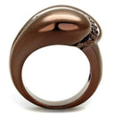 Engagement Wedding Rings 3W1170 Coffee light Brass Ring with AAA Grade CZ
