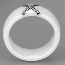 Eternity Rings 3W948 Stainless Steel Ring with Ceramic in White