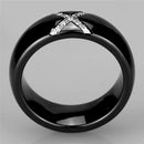 Eternity Rings 3W949 Stainless Steel Ring with Ceramic in Jet