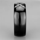 Eternity Rings 3W949 Stainless Steel Ring with Ceramic in Jet