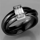 Eternity Rings 3W950 Stainless Steel Ring with Ceramic in Jet
