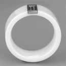 Eternity Rings 3W952 Stainless Steel Ring with Ceramic in White