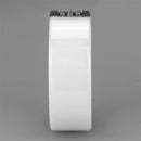 Eternity Rings 3W952 Stainless Steel Ring with Ceramic in White