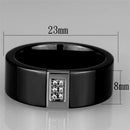 Eternity Rings 3W953 Stainless Steel Ring with Ceramic in Jet