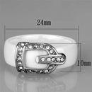 Eternity Rings 3W955 Stainless Steel Ring with Ceramic in White