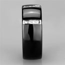 Eternity Rings 3W956 Stainless Steel Ring with Ceramic in Jet