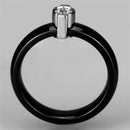 Eternity Rings 3W959 Stainless Steel Ring with Ceramic in Jet