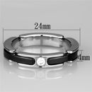 Eternity Rings 3W962 Stainless Steel Ring with Ceramic in Jet