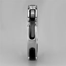 Eternity Rings 3W962 Stainless Steel Ring with Ceramic in Jet