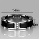 Eternity Rings 3W966 Stainless Steel Ring with Ceramic in Jet