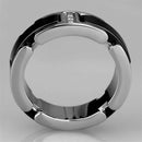 Eternity Rings 3W966 Stainless Steel Ring with Ceramic in Jet