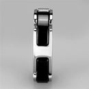 Eternity Rings 3W966 Stainless Steel Ring with Ceramic in Jet