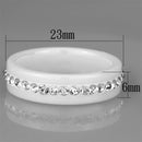 Eternity Rings 3W968 Stainless Steel Ring with Ceramic in White