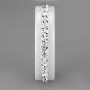 Eternity Rings 3W968 Stainless Steel Ring with Ceramic in White