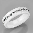 Eternity Rings 3W968 Stainless Steel Ring with Ceramic in White