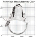 Fashion Rings 0W003 Rhodium + Ruthenium Brass Ring with AAA Grade CZ