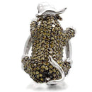 Fashion Rings 0W004 Rhodium + Ruthenium Brass Ring with AAA Grade CZ