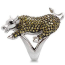 Fashion Rings 0W004 Rhodium + Ruthenium Brass Ring with AAA Grade CZ