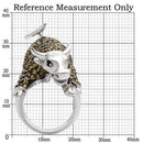 Fashion Rings 0W004 Rhodium + Ruthenium Brass Ring with AAA Grade CZ