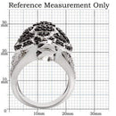 Fashion Rings 0W005 Rhodium + Ruthenium Brass Ring with AAA Grade CZ