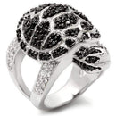 Fashion Rings 0W005 Rhodium + Ruthenium Brass Ring with AAA Grade CZ
