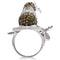 Fashion Rings 0W008 Rhodium + Ruthenium Brass Ring with AAA Grade CZ