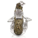 Fashion Rings 0W008 Rhodium + Ruthenium Brass Ring with AAA Grade CZ