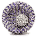 Fashion Rings 0W018 Rhodium Brass Ring with AAA Grade CZ in Tanzanite