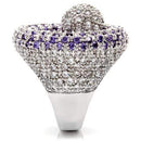 Fashion Rings 0W018 Rhodium Brass Ring with AAA Grade CZ in Tanzanite