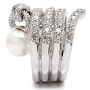 Fashion Rings 0W031 Rhodium Brass Ring with AAA Grade CZ