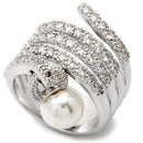 Fashion Rings 0W031 Rhodium Brass Ring with AAA Grade CZ