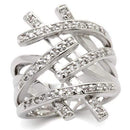 Fashion Rings 0W061 Rhodium Brass Ring with AAA Grade CZ