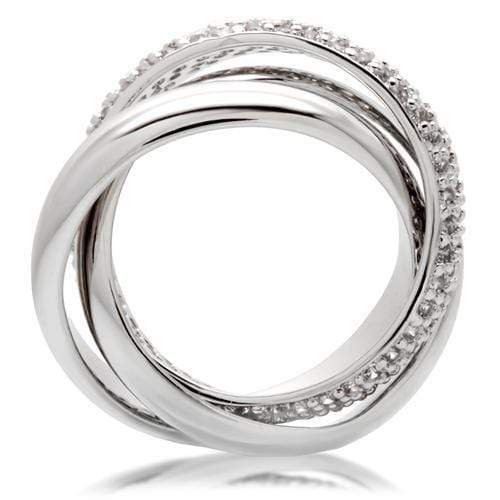 Fashion Rings 0W065 Rhodium Brass Ring with AAA Grade CZ