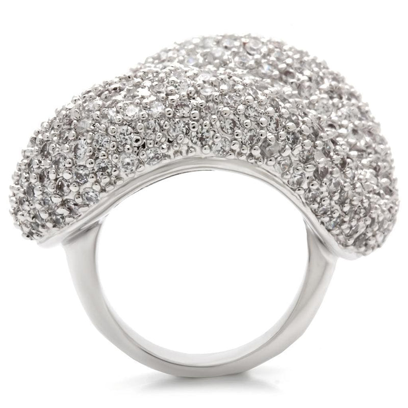 Fashion Rings 0W066 Rhodium Brass Ring with AAA Grade CZ