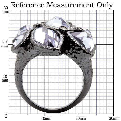 Fashion Rings 0W120 Ruthenium Brass Ring with AAA Grade CZ