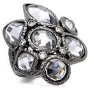 Fashion Rings 0W120 Ruthenium Brass Ring with AAA Grade CZ