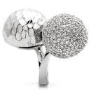 Fashion Rings 0W121 Rhodium Brass Ring with AAA Grade CZ