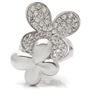 Fashion Rings 0W147 Rhodium Brass Ring with AAA Grade CZ