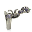Fashion Rings 0W184 Ruthenium Brass Ring with AAA Grade CZ