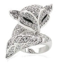 Fashion Rings 0W185 Rhodium Brass Ring with AAA Grade CZ