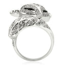 Fashion Rings 0W185 Rhodium Brass Ring with AAA Grade CZ