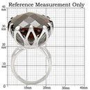 Fashion Rings 0W198 Rhodium Brass Ring with AAA Grade CZ in Smoky Topaz