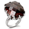 Fashion Rings 0W198 Rhodium Brass Ring with AAA Grade CZ in Smoky Topaz
